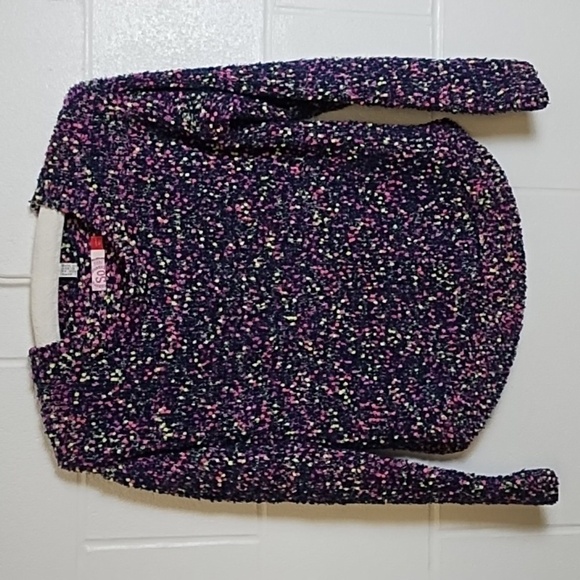 SO Other - SO Soft Multi Colored Girls Sweater Navy Pink Lime Large 10/12